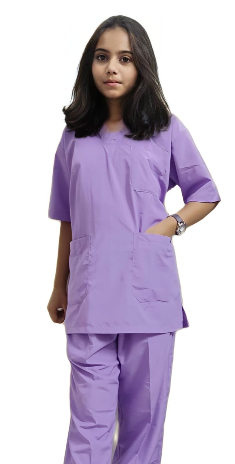 Hangerage Scrub Suit | 5 Pockets Scrub Suits | Lilac Color | V Neck | Unisex | Top & Bottom | Durable | Comfortable | Professional Wear (L) (B0CZ9FRLVG) Amazon Price History, Amazon Price Tracker