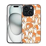 Losthll Compatible for iPhone 15 Case,Cute Corgi Dog Phone Case,Soft Liquid Silicone Rubber Shockproof Drop Protection Phone Cover for Men Women,6.1 Inch