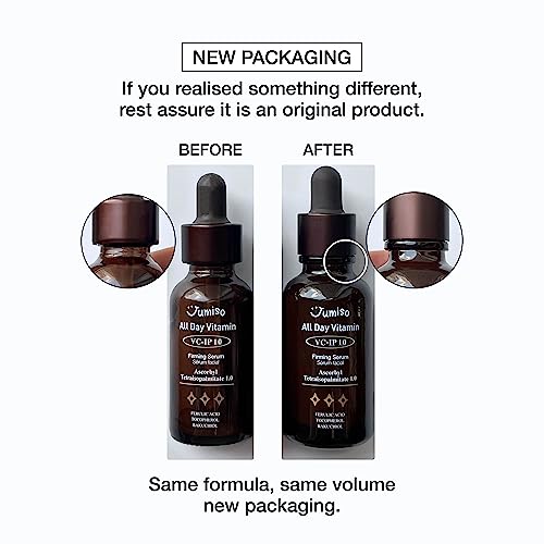 Jumiso All Day Vitamin Vc-Ip 1.0 Firming Serum | Ascorbyl Tetraisopalmitate (Vitamin C), Bakuchiol, Ferulic Acid, Tocopherol | Vitamin C Serum For Collagen Boost, Fine Lines, Anti Aging | Fragrance-Free, Parabens-Free | 1.01 Fl Oz, 30 Ml #TOP1