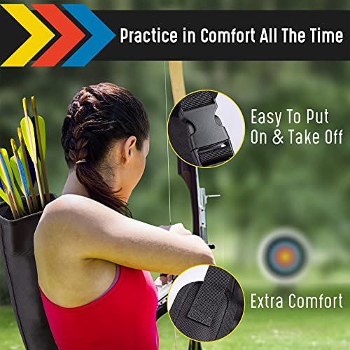 Jakuna Hip And Back Quiver For Arrows - Black Arrow Quiver For Kids And Adults - Adjustable Arrow Holder With A Padded Strap And Belt Clip - Archery Accessories For Field And Practice (Black) #TOP1