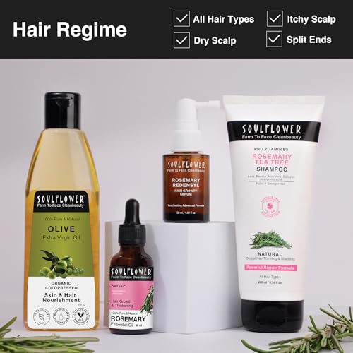 Image of Soulflower Extra Virgin Olive Oil For Hair & Skin | Cold-Pressed for Hair Growth, Anti Hair Fall, Damaged Hair Repair, Fine Lines & Wrinkles | Makeup Primer, Lip & Heel Moisturizer | 100% Pure & Natural for Men & Women - 120ml