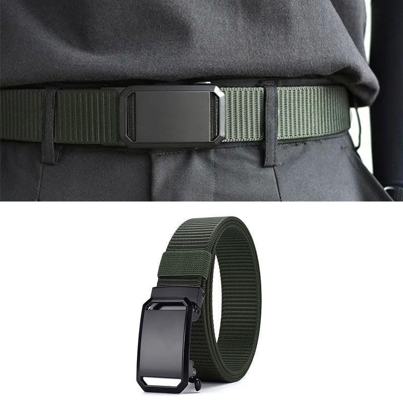 Tactical Nylon Web Belt, Military Style with Quick-Release Buckle, Black2