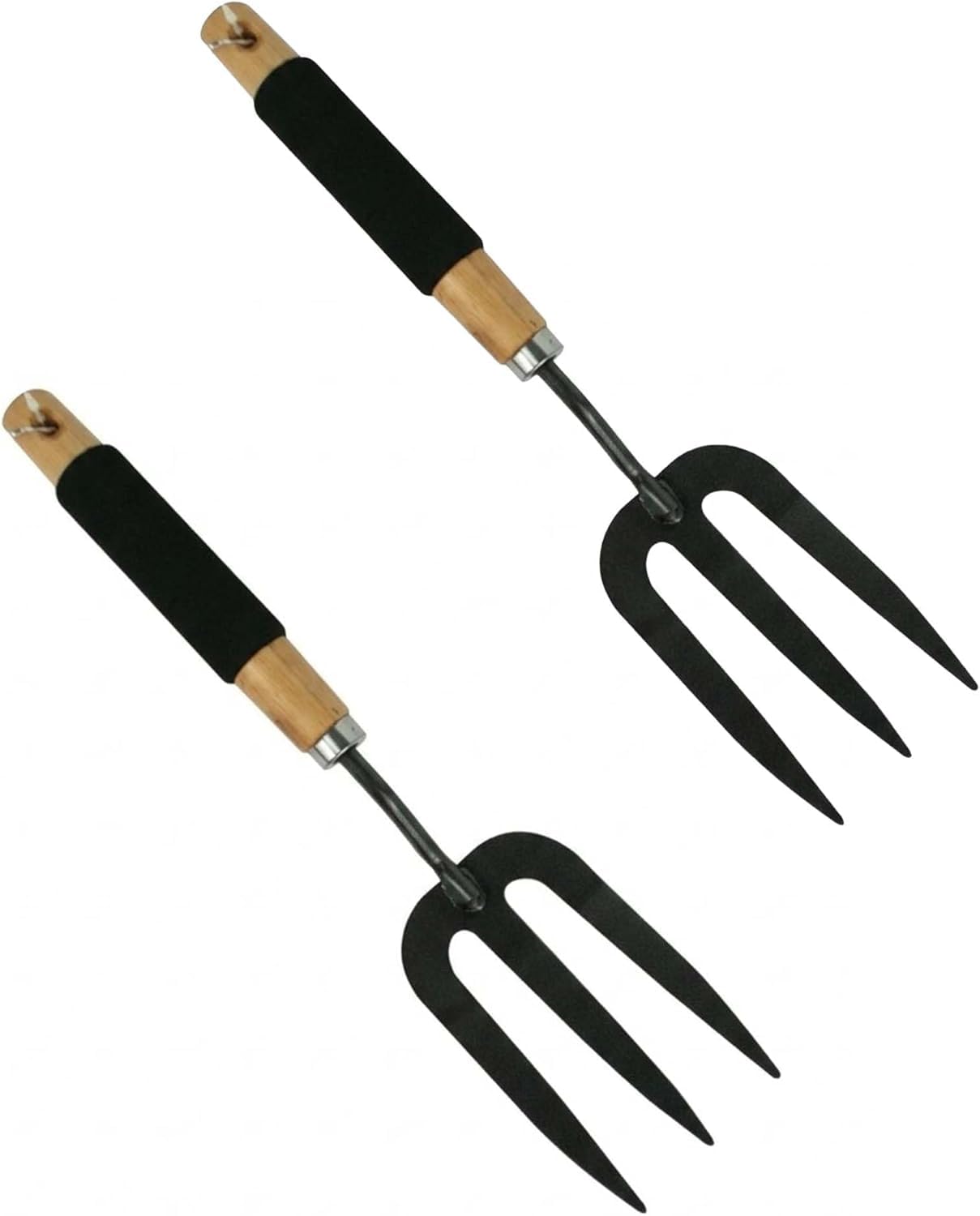 Sdmax 2X Heavy Duty Garden Fork, Durable And Strong Tool, Smooth Wooden Handle, Ergonomic Grip, Easy To Use And Clean, Effortless Soil Aeration Planting Tool