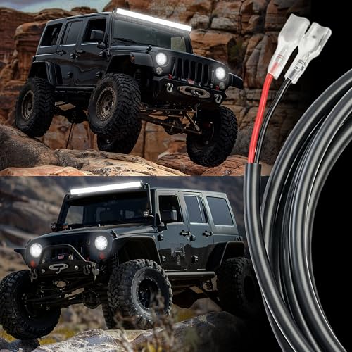Image of MADCATZ 2PCS 16 AWG 3 Feet Wiring Harness Extension Kit for LED Light Bar, Work Light, Off Road Lights, Fog Light, Boat Lighting - Plug & Play Wire Cable, Black (2 Packs)