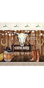 Western Cowboy Birthday Backdrop Wild West Rodeo Rustic Wooden House Barn