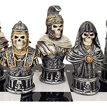 HPL Medieval Times Skull Busts Gothic Fantasy Skeleton Chess Men Set - NO Board