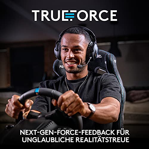 Logitech G923 TRUEFORCE Gaming Rennlenkrad mit Pedalen, Kraftrückkopplung bis 1000 Hz, reaktionsschnelles Fahren, Doppelkupplungssystem, Echtleder Lenkrad, für PS5, PS4, PC, Mac - Schwarz, USB – Bild 5