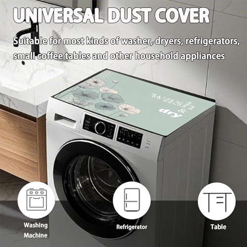 Image of Washer and Dryer Covers for the Top, Non-slip Dryer Top Protector Mat, Dust-proof Washing Machine Cover, 23.6 inch x 19.7 inch (blue, 23.6 inch x 19.7 inch)