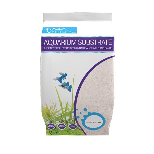 Aqua Natural Sugar - Sustrato de Arena Blanca 4,5 kg para paisajismo acuático, acuarios, viveros y terrarios…