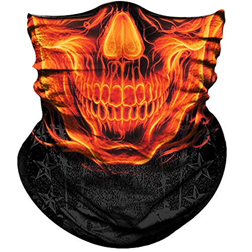 Image of Obacle Skull Face Mask Half for Dust Wind UV Sun Protection Seamless 3D Tube Mask Bandana for Men Women Durable Thin Breathable Skeleton Mask Motorcycle Riding Biker Fishing Cycling Sports Festival
