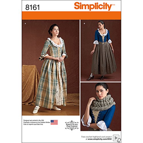 Highland Dance National Costumes Pattern - Simplicity 8161 Women's 18th Century Dress Historical Costume Sewing Pattern, Sizes