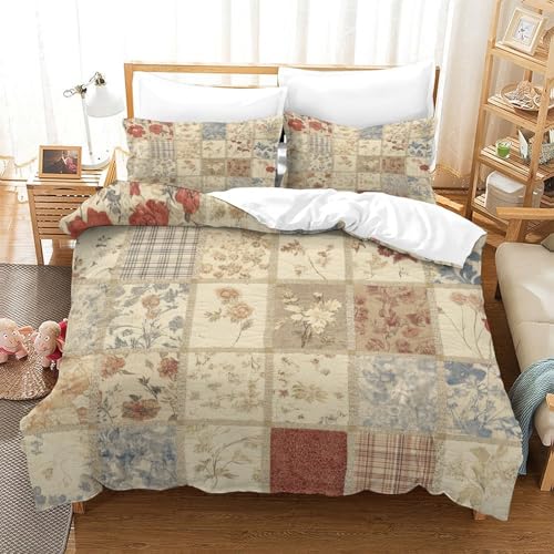 Housse de couette fleurie double 200x200cm imprimée en 3D microfbre - 3