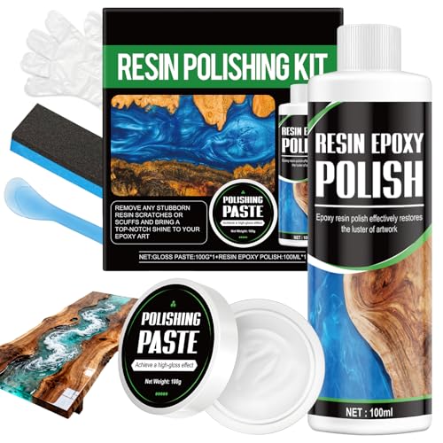 Kit Pulido Resina Epoxi, Epoxy Resin Polish, Pasta de Pulido para Resina Epoxi, Como Pulir el Epoxis, Eliminar Rayones en la Superficie, Restaura el Brillo de Artesanías