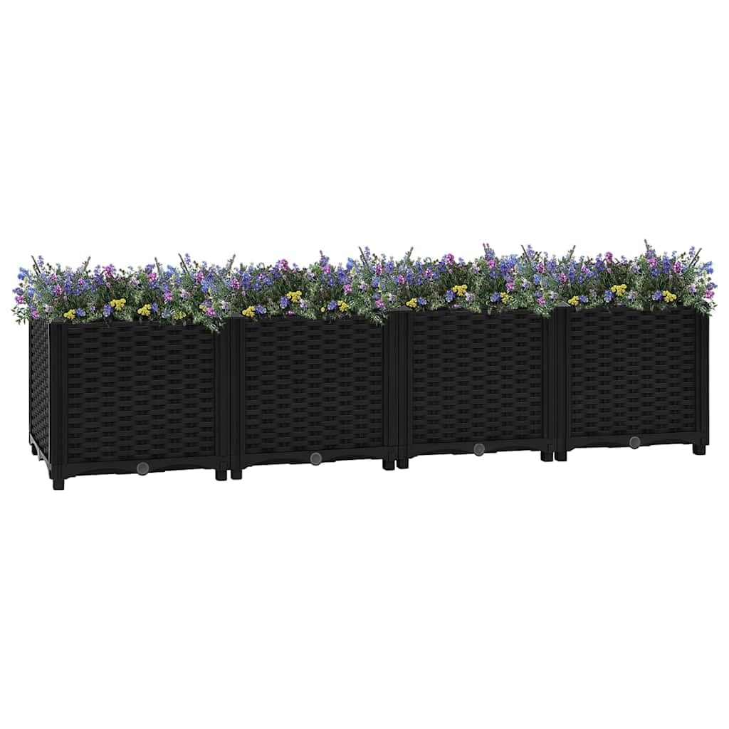 vidaXL Lit Surélevé Jardinière Bac à Fleurs Pot de Plantes Lit de Plantation Jardin Balcon Terrasse Extérieur 160x40x38 cm Polypropylène