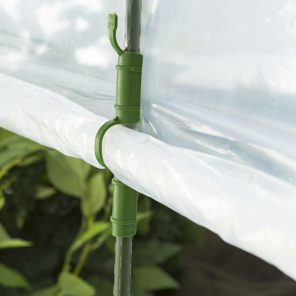 TERRE JARDIN Lot de 2 Serre à tomates de Jardin 200x180x120 cm avec Film Plastique Haute résistance & arceaux Acier - Microclimat, Protection tomates Contre intempéries, idéale jardinière Tomate