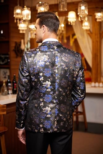 COOFANDY Mens Floral Tuxedo Jackets Slim Fit Suit Blazer Jacket for Wedding Dinner Prom4