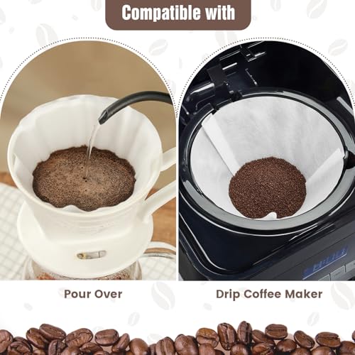 Image of Clinuse 200Pcs #4 Cone Coffee Filters 8-12 Cup Compatible with Ninja Maker