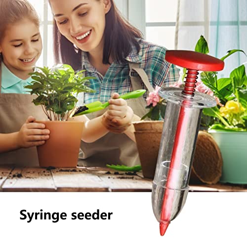 Dispensador manual de semillas para jardín rojo miniatura 3