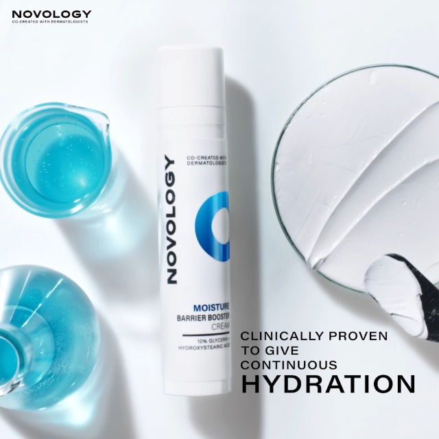 Image of NOVOLOGY Moisture Barrier Booster Cream, Face Moisturiser, 50G, for 100 hours of Hydration, with Glycerin and Hydroxystearic Acid, Non-Comedogenic and Hypoallergenic, for Dry and Sensitive Skin