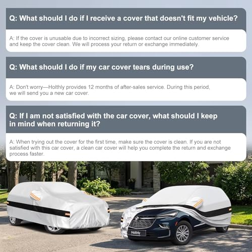 Image of 10 Layers SUV Car Cover Custom Fit for Buick Encore (2012-2026), Waterproof All Weather for Automobiles, Outdoor Full Cover Sun Dust Rain Protection with Cotton. Silver