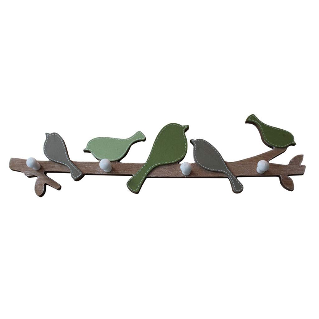 DXTFDHB Coat Rack Over Door, Coat Hooks Wall Mounted, Branch and Bird Wooden Hat Rack, Entryway Organizer, for Towel/Robe
