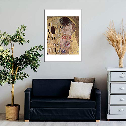 Affiche Gustav Klimt Le Baiser format Medium pour chambre parentale