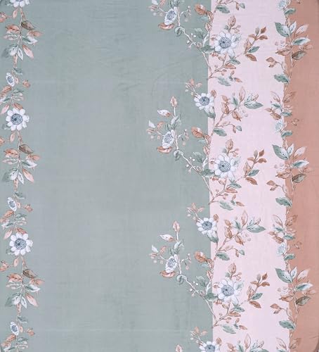 Image of DECORUM Glace Cotton Fitted 1 Bedsheet King Size (72 inchx78 inch) | All Around Elastic | Cotton Feel | 2 Pillow Covers (17 inchx27 inch) | Fits Up to 8 inch Mattress | 200-220 TC | Printed Double Bed Sheet Set