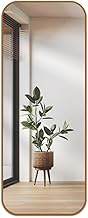 Espelho Retangular Super Grande 70x160 com Cantos Arredondados – Corpo Inteiro, Design Moderno e Elegância para Qualquer Ambiente (Caramelo)