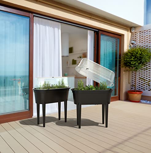 Hochbeet Mit Deckel 84x77x38 Cm - Frühbeet Für Balkon Und Garten Mit 52 Liter Volumen