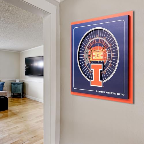 Image of YouTheFan Officially-licensed NCAA Stadium Series 3D Wall Art - multi-layer team stadium replica, detailed sports fan gift, indoor decor