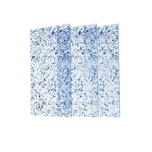 Image of TOEPODO Glitter Acrylic Sheet Irregular Glitter 1 /8 Thickness Sparkle Plastic Acrylic Panels for Laser Cutting Engraving Craft DIY Decor Ornaments (3, Blue, 8x12 Inch)