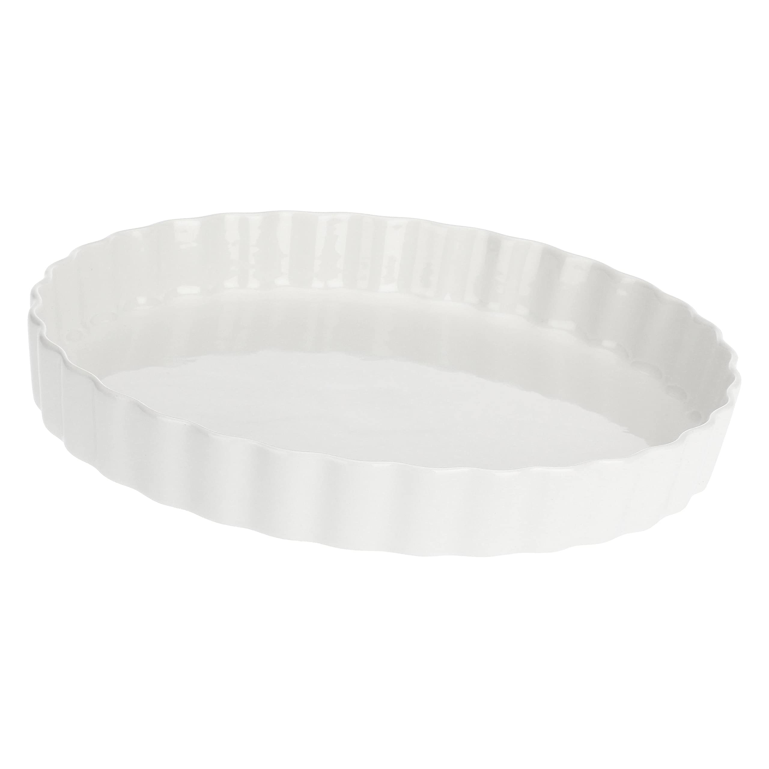 la Porcellana "Arezzo Tart Baking Dish Gift Box, White, 25 cm