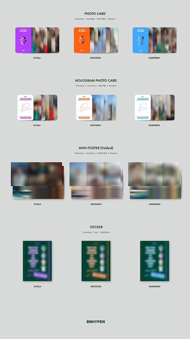 ENHYPEN DIMENSION : DILEMMA (SCYLLA Version) 1st Album CD+Hologram Photocard+Mini Poster(Folded)+Photocard+Photobook+Lyric Book+Sticker - Image 4