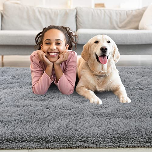 Beraliy Thick Plush Rug For Bedroom Living Room,5X8 Grey Rug,Washable Fluffy Rug For Bedroom,Kids Reading Nook,Boys Teen Dorm,Home Decor,Baby Nursery,Playroom,Wood Floor,Gray Area Rug #TOP7