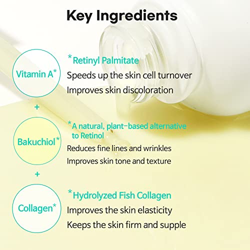 TIAM Vita A Bakuchiol Youth Serum Intense Firming Face Serum | Face Brightening Vitamin A Serum for Face | Fish Collagen- Infused Skin Brightening K beauty Skincare Serum (1.35 fl. oz.) - Image 4