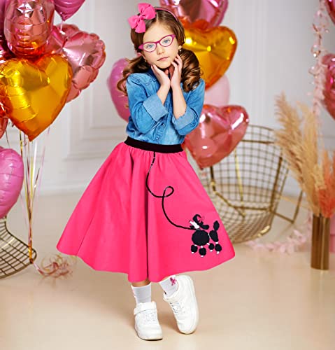 Faybox Poodle Skirt 1950S Costume Accessory Set Of 5Pcs For Girls,100 Days Of School Costume For Kids #TOP5