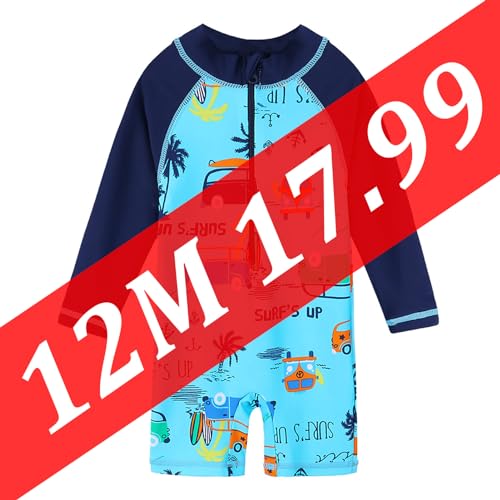 HUAANIUE Baby/Toddler Boy Swimsuit Rashguard Swimwear Long Sleeve One-Piece2