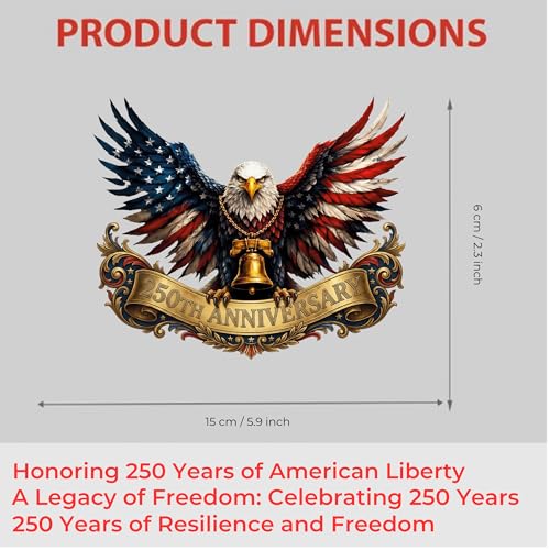 Image of 2-Piece USA 250th Anniversary Patriotic Car Decal