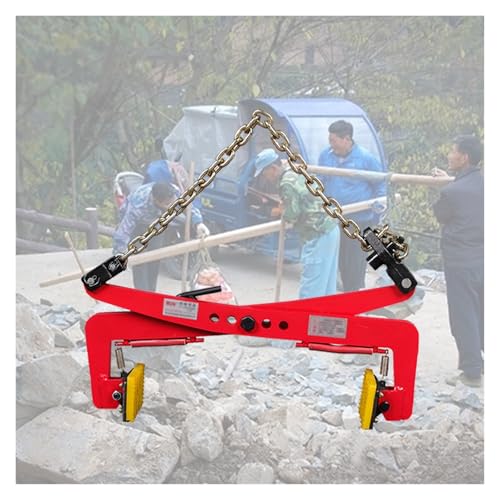 MZZKFC Chain Link Type Stone Lifting Clamp with Rubber Non-Slip Chuck, Lifting Clamp Adjustable Opening Width, Plate Vertical Clamp for Construction/Highway(13.4-31.1 in/34-79cm)