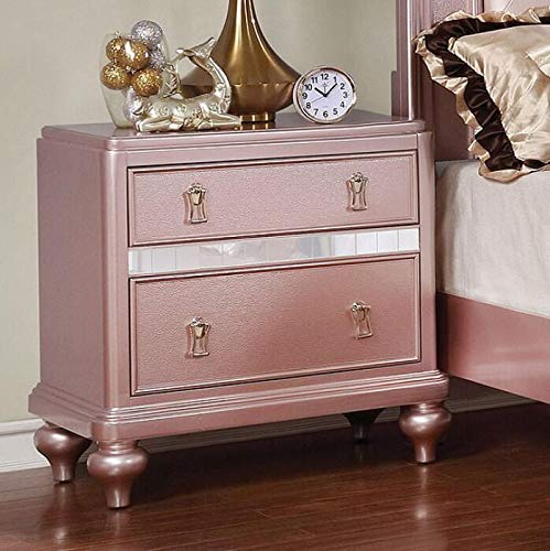 William's Home Furnishing Ariston Nightstands, Rose Gold