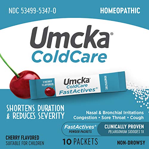 Umcka Coldcare Fastactives Powder Packets Feel Better Faster Non-Drowsy For Adults And Children 10 Packets Cherry Flavored #TOP1