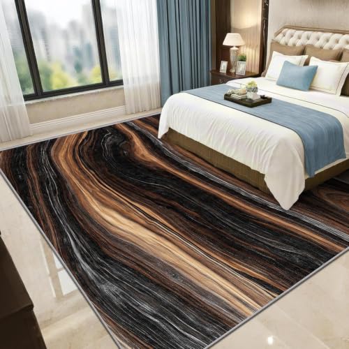 Tapis 3d lavable en machine motif bois abstrait - 4