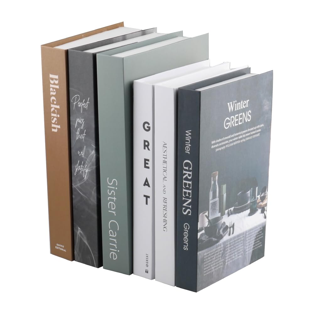 YunBey 6Pcs Nordic Fake Books Decor