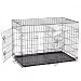 Folding Pet Dog Cat Crate Cage Kennel With Plastic Tray W/Divider (36")