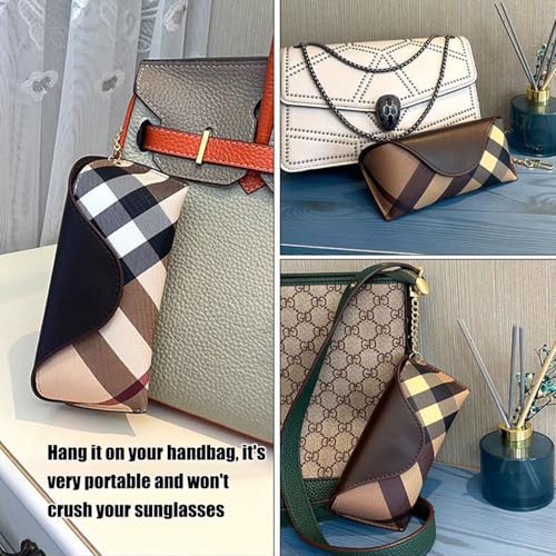 Image of kytasryl Soft Leather Sunglasses Bag,Travel Sunglass Holder Eyeglass Case Portable Slim Sunglasses Pouch