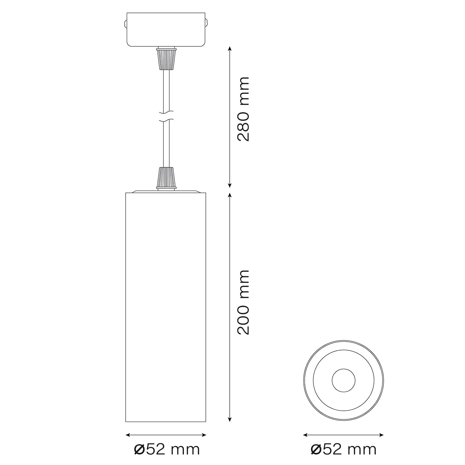 Popp® Foco Cilindro Lámpara GU10 (Bombilla No incluida) Colgante Techo Superficie Interior Moderno IP20 Ø52*200mm (Pack 5, Dorado)