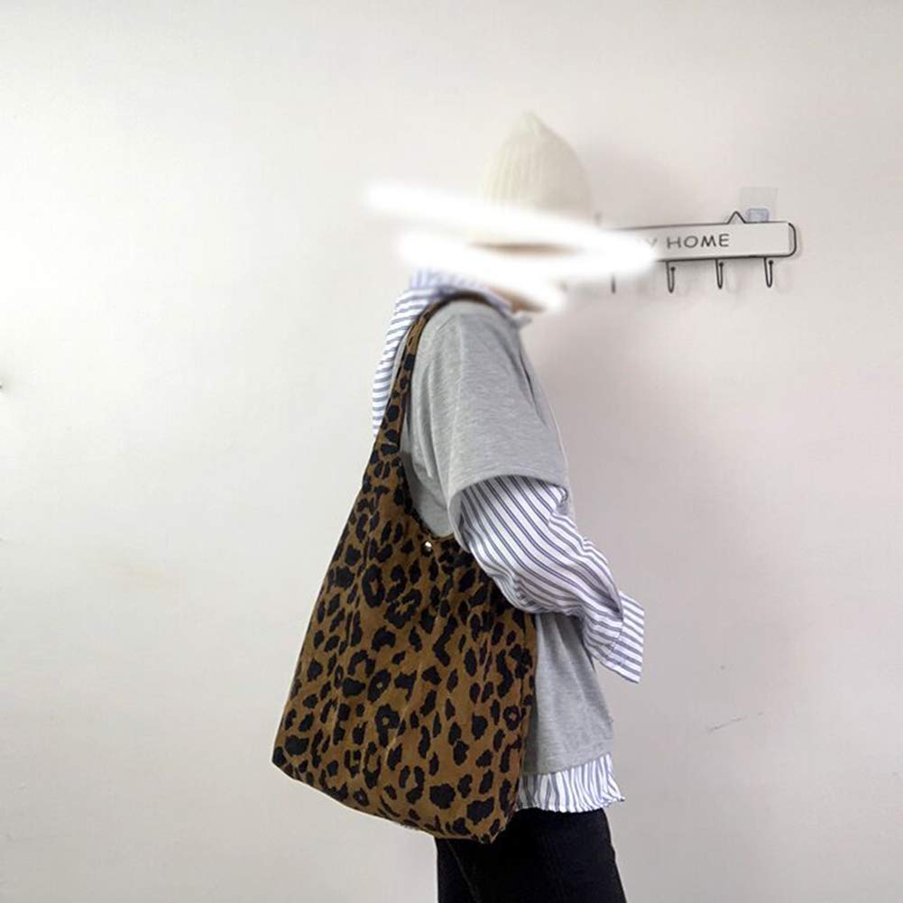 バッグ LEOPARD PATTERNED CORDUROY SHOULDER BAG Amazon.com: Froiny Leopard Printed Shoulder Bag Soft Large