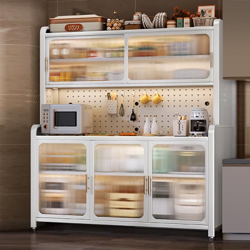 Genérico Estante de Almacenamiento de Cocina, Estante Grande para panaderos, gabinete de Almacenamiento de Cocina de 6 Niveles, estantes de panaderos de pie con Almacenamiento y Tablero Perforado, es
