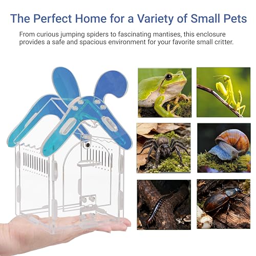 Image of Acrylic Jumping Spider Enclosure with Magnetic Lock, 3mm Clear Terrarium for Tarantula, Mantis, Scorpion | Escape-Proof, No Tool Assembly