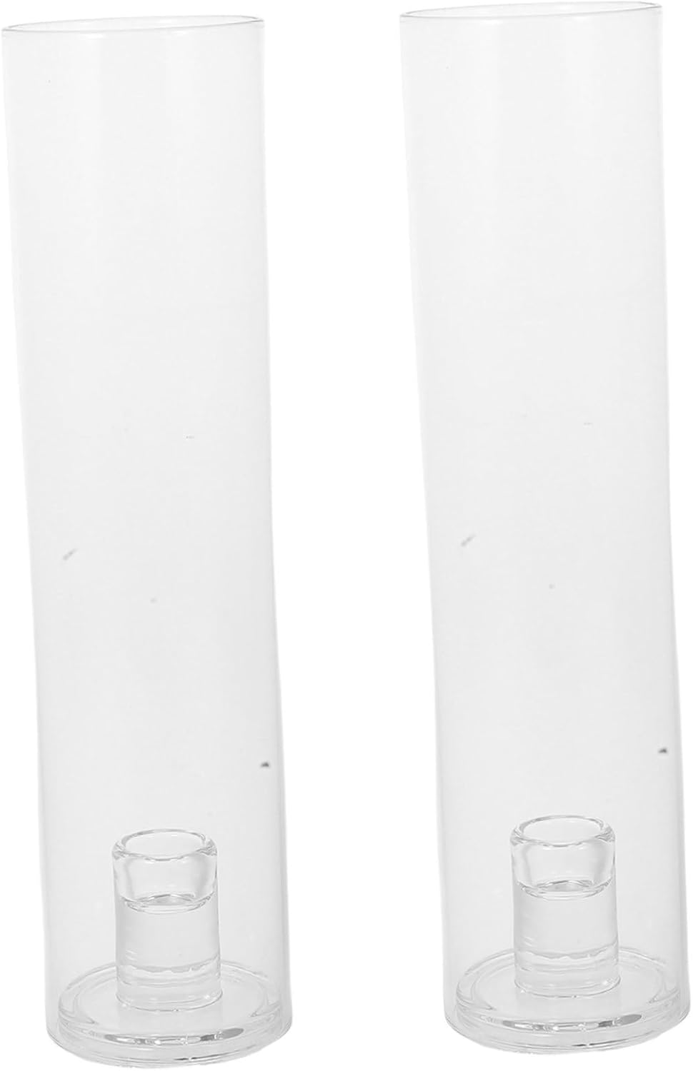 Zerodeko 1set Tall Glass Taper Candle Holders Windproof Cylinder Covers for Wedding Birthday Christmas and Home Decor Includes Glass Tubes and Candle Stands
